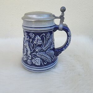 vintage German lidded ceramic beer stein